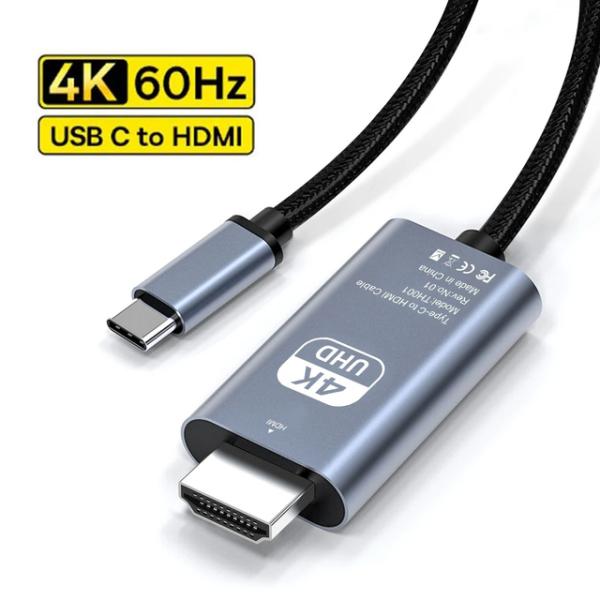 USB C to hdmiアダプター,4k,60hz,タイプcケーブル,iphone 15,macb...