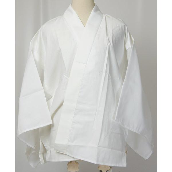男夏着物用半襦袢　駒絽白色半衿付　M/L/LL　身頃は晒で快適　半衿と袖は夏用絽の白色でフォーマル普...