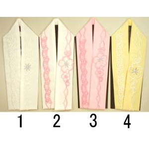 レース重衿　浴衣姿にアクセント　白、ピンク、黄色　スパンコール付ゆかたや振袖、小紋に和装小物｜ichi529