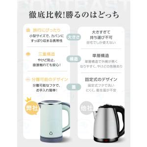 電気ケトル 小型 800ml 携帯用 コンパク...の詳細画像4