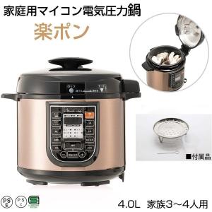 電気圧力鍋 楽ポン スターターセット 4L 3〜4人用 レシピブック付き マイコン式圧力鍋 ワンダーシェフ OEDD40ST お手入れ簡単 電気調理器