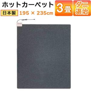 ホットカーペット 日本製 3畳 電気カーペット 本体 235×195cm 電気マット ワタナベ工業 WHC-305-GY｜ichibankanshop