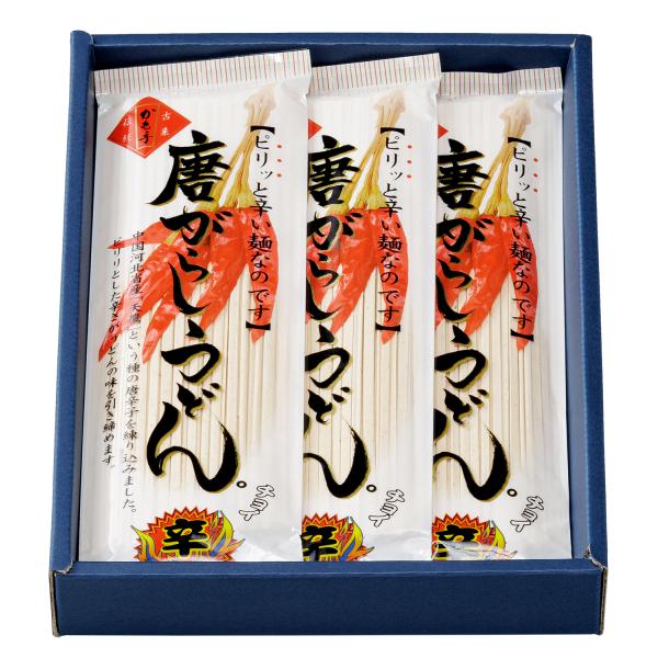 手延べうどん 「唐がらしうどん　チョイ辛」 180g×6袋 乾麺 かも川 かも手の麺 かも手うどん ...