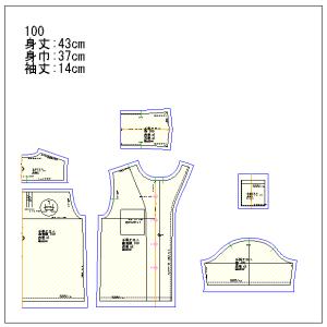 型紙 縫い代付き キッズ アロハシャツ 開襟 ...の詳細画像5
