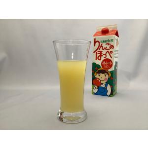 果汁100%りんごジュース【りんごの幸せ・1000ml瓶（ビン）×6本入2箱