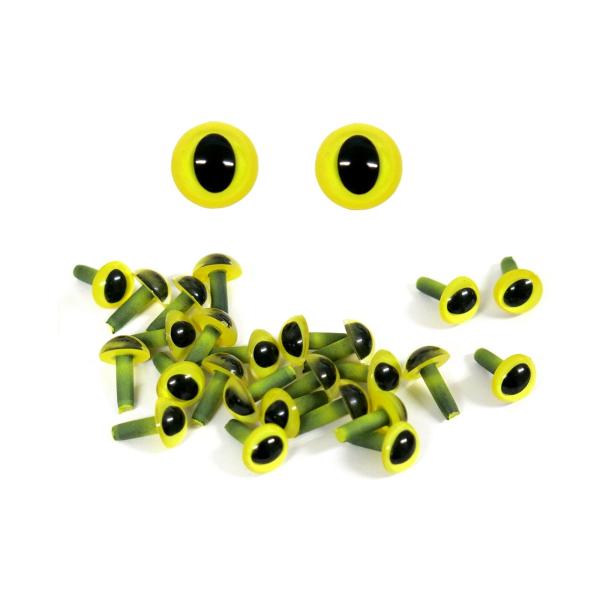 猫目 黄色 7.5mm  30個入り さし目 キャットアイ クリスタルアイ ソリッドアイ イエロー ...