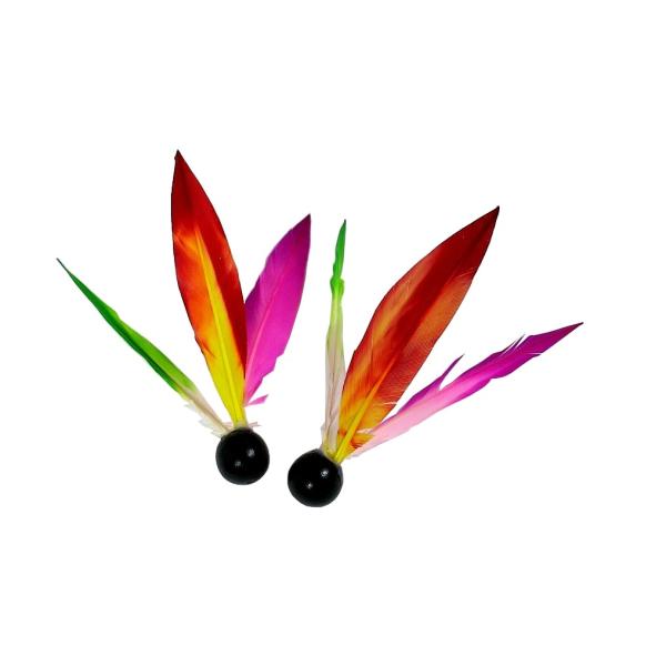 木玉三本羽根（５本セット）メール便１通で8袋まで同梱可能       羽子板 羽根突き 羽根 三本羽...