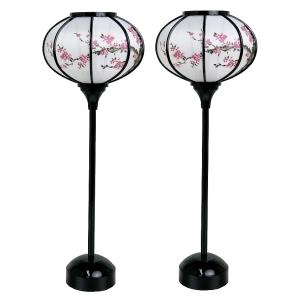 雪洞 ぼんぼり コードレス ＬＥＤ 「墨絵桜」 ３６cm