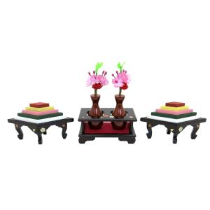 雛人形 ひな人形 お道具 25号 6品 木製 緑 かわいい おしゃれ モダン