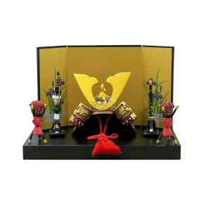 5071 厚台 大鍬形ミニ兜飾り（菖蒲） 初節句 五月人形 コンパクト ミニチュア 兜飾り フィギュア 内祝い 男の子