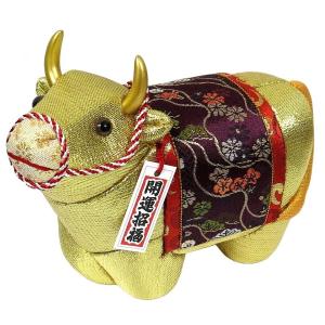 うし 木目込み人形 No.13 祝い丑 黄金      干支 木目込