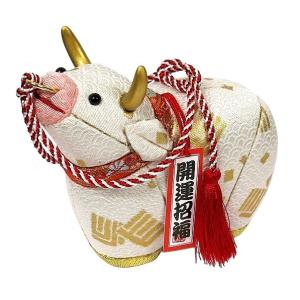 うし 木目込み人形 No.15 来福丑 白金      干支 木目込