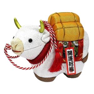 うし 木目込み人形 No.8 豊年丑 白      干支 木目込 木目込み