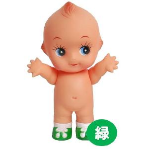 国産 靴履きキューピー人形（緑色） 身長15cm