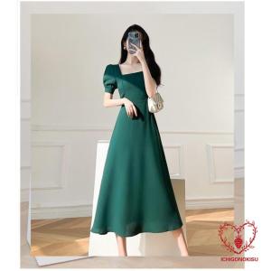 ワンピース レディース パーティードレス Vネック ミモレ丈 結婚式