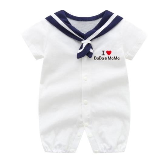 ベビー服 セーラー 男の子 女の子 ロンパース 短パン 半袖 ベビー服 新生児 出産祝い 肌着 キッ...