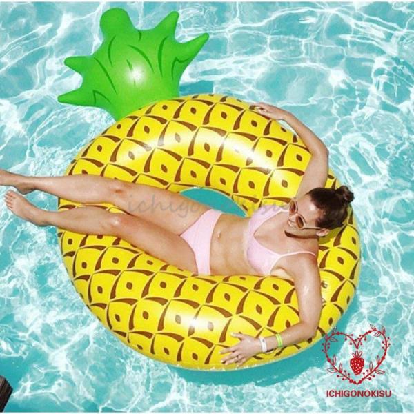 新作 浮き輪 うきわ パイナップル フルーツ 大人用ビッグサイズ フロート スイムリング ビーチ 海...