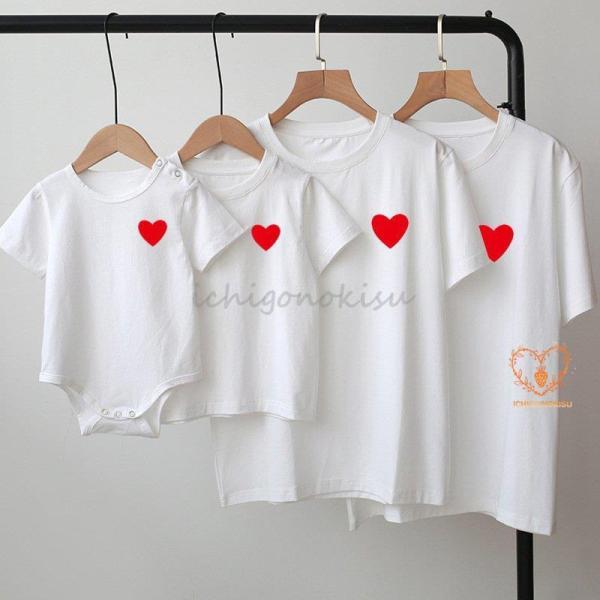 親子コーデ ベビー 赤ちゃん ペアTシャツ 半袖Tシャツ ロンパース カバーオール 親子コーデ 家族...