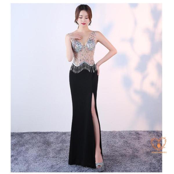 セクシー ナイトドレス マーメイドドレス ウェディングドレス パーティードレス ロングドレス ブライ...