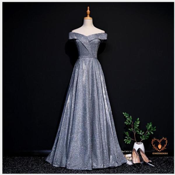 オフショルダー ウエディングドレス ロングドレス  ナイトドレス パーディードレス 30代40代 ス...