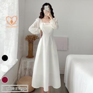 ワンピース レディース 40代 マキシワンピース 春夏 長袖ワンピース 白ワンピース パフスリーブ ゆったり オシャレ結婚式ドレス お出かけ 大人可愛い 30代 ワンピース レディース 40代 マキシワンピース 春夏 長袖ワンピース 白