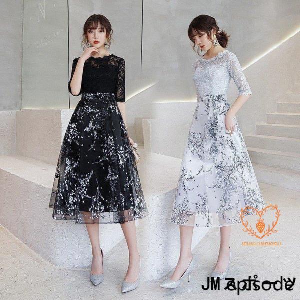 パーティードレス ワンピース 花嫁ミニドレス ウェディングドレス 可愛い 半袖 透かし彫りレース 花...