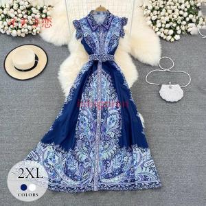 SNIDEL◇ノースリーブワンピース/O/ポリエステル/BLU/花柄/SWFO242065