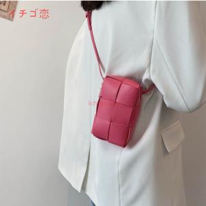 バッグ レディース 小さめ ショルダーバッグ ミニ イントレチャート 編み込み カバン 鞄 ミニバッグ