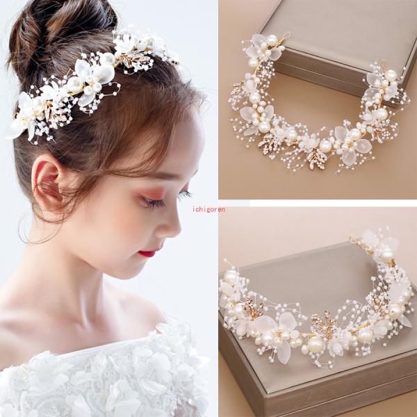 爆買子供ヘアアクセサリー 花輪 子どもカチューシャ キッズ髪飾り フラワーガール結婚式 子供フォーマ...