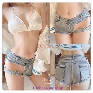 爆買レディース 新品ミニショートパンツ 夜店風デニムホットパンツ ポールダンス 水着 美尻 タイト 短パン Tバック 極浅 ローライズ 舞台 ダンス