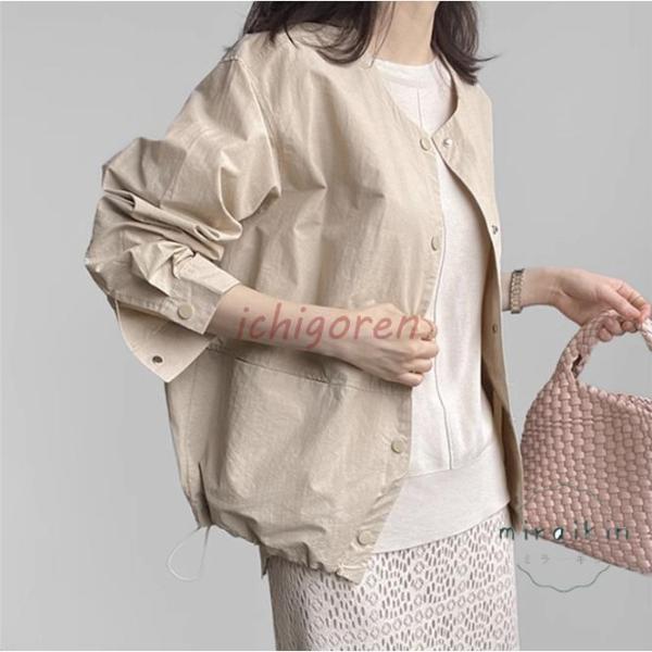 ジャケット ノーカラージャケット カーディガン レディース 羽織り ライトアウター 長袖 トップス ...