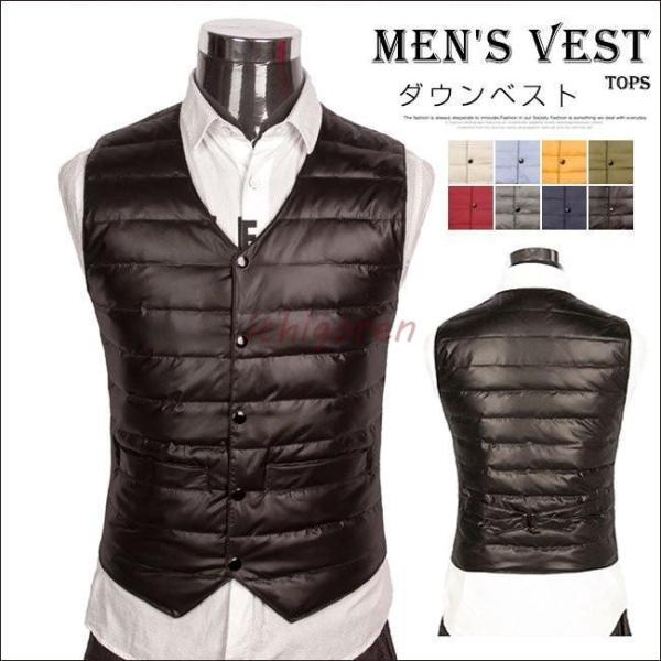 ダウンベスト メンズ 男性 トップス 冬 袖なし サイズ カラー豊富展開 スーツの下に サラリーマン...