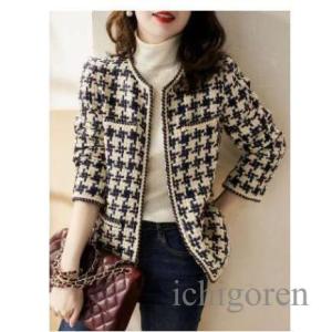 入学式 入園式 ママスーツ ツイード ジャケット コート ノーカラー レディース ツイード ショート...