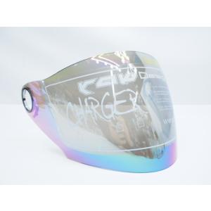 ライズRIDEZチャージャー CHARGERジェットヘルメット用レインボーミラー シールド 同梱発送...