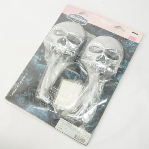 ハーレー クリアキン スカルミラー 左右セット ソフテイル ダイナ ツーリング スポーツスター バッ...