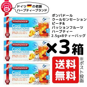 水出し ハーブティー ポンパドール POMPADOUR ティーカネ TEEKANNE クールセンセーション ピーチ&パッションフルーツ 2.5g×8P×3箱 まとめ買い 送料無料｜ichijo