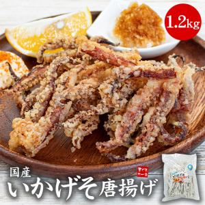 送料無料 イカげそ唐揚げ1.2kg (300g×4パック) 国産 おかず おつまみ お弁当 yd9[[いかげそ唐揚げ300g-4p]｜ichijyo