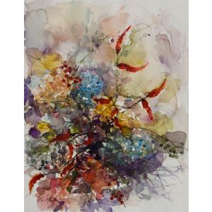 【鈴木 清 水彩画 風景画 】笛を吹く少女 鈴木 清 水彩画 風景画 】笛を吹く少女