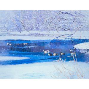 長岡 卓 「新緑の水面（大分県国東半島）」 油彩F6号 : 一枚の繪