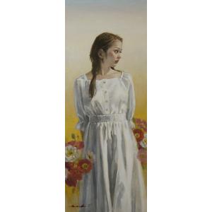 杉本雅士 「春の庭」 油彩F10号 額付き : 一枚の繪Yahoo!店 - 通販