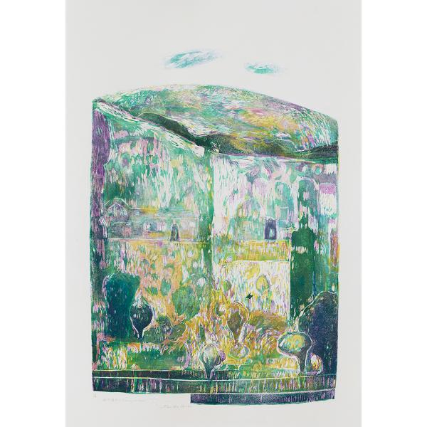 大久保澄子 「旅の記憶　H-1　ed.10」 版画80×51cm 額付き