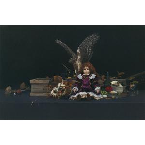 久保博孝 「獺祭図」 油彩F120号 額付き