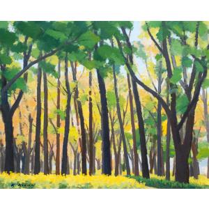 杉本雅士 「春の庭」 油彩F10号 額付き : 一枚の繪Yahoo!店 - 通販