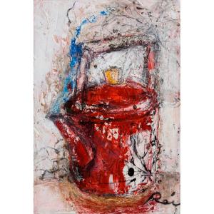 長岡 卓 「新緑の水面（大分県国東半島）」 油彩F6号 : 一枚の繪