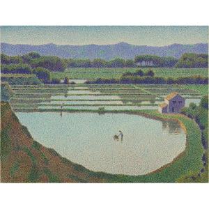 山田嘉彦 「代田」 油彩Ｐ25号 額付き