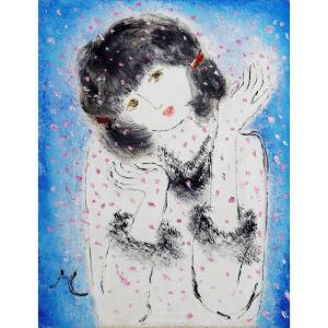 長岡 卓 「新緑の水面（大分県国東半島）」 油彩F6号 : 一枚の繪