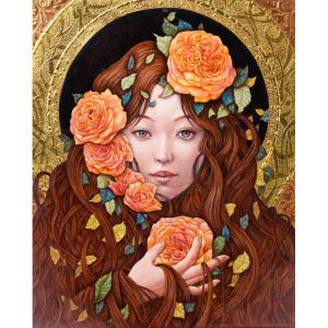 長岡 卓 「新緑の水面（大分県国東半島）」 油彩F6号 : 一枚の繪