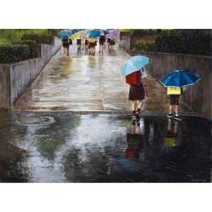 杉本雅士 「春の庭」 油彩F10号 額付き : 一枚の繪Yahoo!店 - 通販