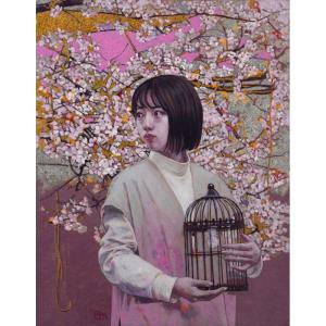 杉本雅士 「春の庭」 油彩F10号 額付き : 一枚の繪Yahoo!店 - 通販