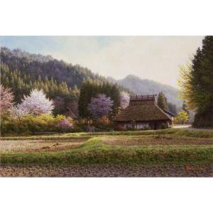 風景　油絵　美山 絵画 油絵 秋色京都美山 F50号 （猿渡一根） 【海・山】【肉筆